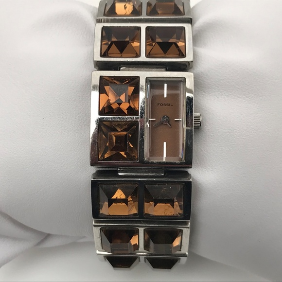 Fossil F2 Women Watch Unique Watch Brown Crystal A - Picture 8 of 8